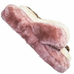 Bamboo New Warmness05 Fluffy Faux Rabbit Fur Sandal - Flatform Thong Flip Flop Slipper