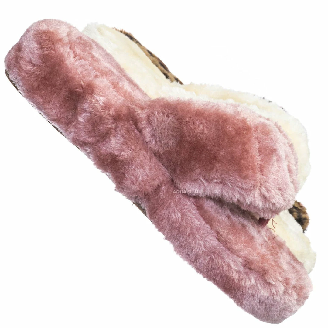 Bamboo New Warmness05 Fluffy Faux Rabbit Fur Sandal - Flatform Thong Flip Flop Slipper