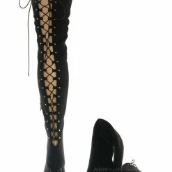 Forever Link Ariana31 Thigh High Victorian Corset Boots - Women Shoes