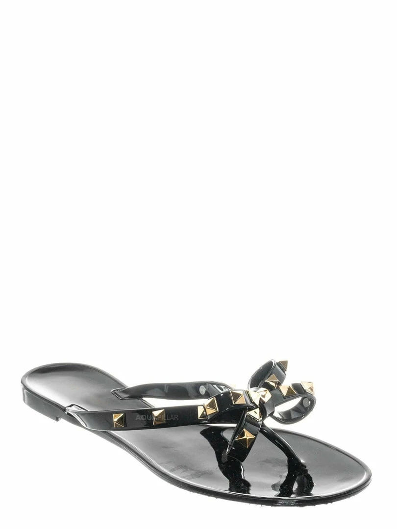 Bamboo New Studs01 Stud Jelly Slip On Slides - Beach Slipper W Metal Pyramid Stud