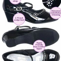 Little Angel Hailey111E Childrens Low Wedge Mary Jane Pump, Kids Girl Dress Shoes New