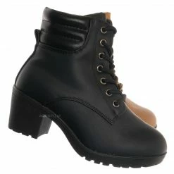 Forever Link New Plus09K Childrens Block Heel Combat Boots