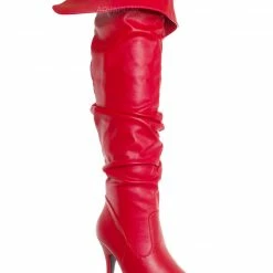 Forever Link Focus33 High Heel Wrinkled Slouchy Dress Boots - Stretch Foldable Over Knee New