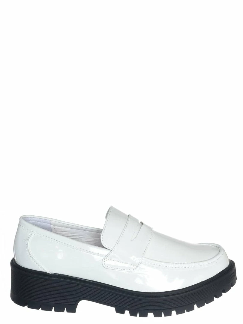 Forever Link New Chief60 Penny Loafers Platform Lug Sole - Vintage Creepers Chunky Work Flat Pumps Shoes Chunky Block Heel