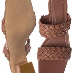 Bamboo Lasting20 Block Heel Woven Mule - Womens Braided Shoes