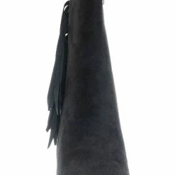 Breckelle's Lisa12 20s Retro Fringe Ankle Bootie - Flappy Tassel Block High Heel Dress Boots