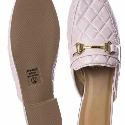 CityClassified New Terrace Puffy Quilted Flat Loafer Mule - Women Slipper W Horse Bit Detail