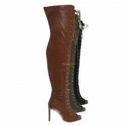 Liliana New Drip1 Victorian Lace Up Combat Boots - Women Corset Shoes
