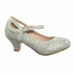 Forever Link Jemma02K Children Girl Rhinestone Crystal Glitter Pump For Wedding & Parties New