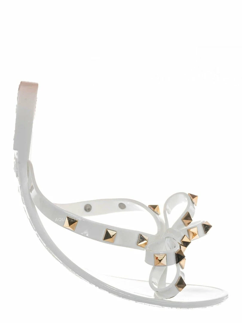 Bamboo New Studs01 Stud Jelly Slip On Slides - Beach Slipper W Metal Pyramid Stud