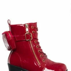 Forever Link New Access39K Childrens Utility Pouch Combat Boots - Girls Shoes