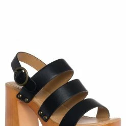 CityClassified Truly Lightweight Wooden Open Toe Clog, Women Block Heel Sandal New