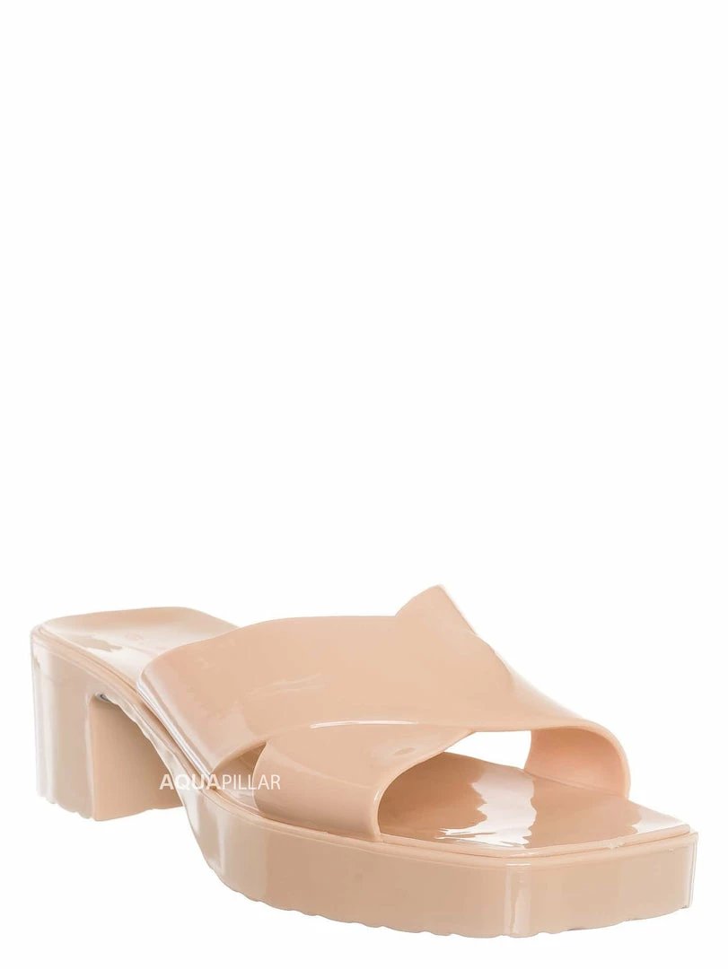 Glaze Delana3 Jelly Block Heel Clogs - Women Slip On Sandal