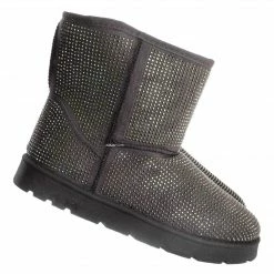 Top Moda New Atlas1 Rhinestone Fur Lined Mukluk Bootie, Women's All Season Shoe