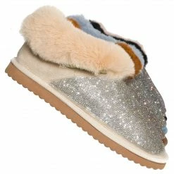 Liliana New Skylar1 Rhinestone Fur Lined Trimming Slipper - Women Winter Shoes