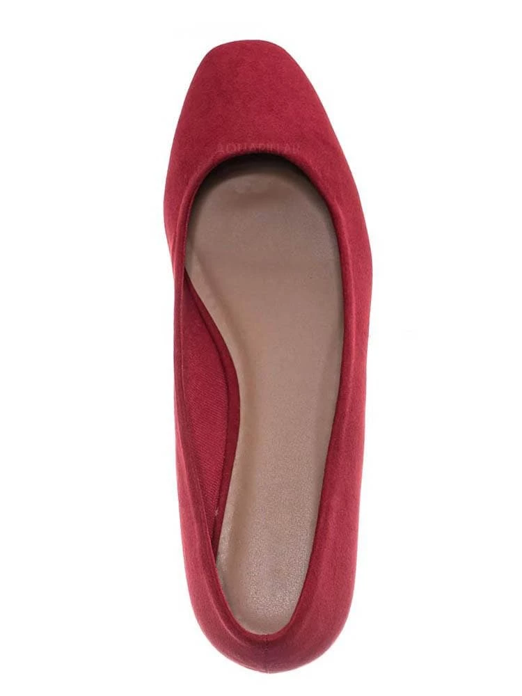 Bamboo New Sweep01 Square Toe Ballet Flats - Womens Solid & Cheetah Ballerina Padded Shoes