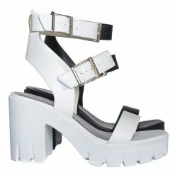 Soda Novas SWomens Chunky Block Heel Platform Lug Sole Sandal Gladiator Double Ankle Strap Funky Sporty Grunge Retro Comfy Cage Shoes