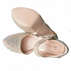 Kinko7 By De Blossom, Dress Rhinestone Studded Pointed Toe Mary Jane Platform Pump Heels