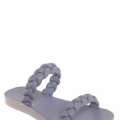 Soda Joyful Puffy Braided Flat Sandal, Women's Comfy Slipper New