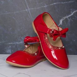 Lucky Top Hilton1K Children Flat Mary Jane, Girl Kids Cute Glitter Shoes New