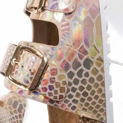 Bamboo Defeat57 Contoured Footbed Slide Sandal - Anatomical Molded Slipper Corks Shoes