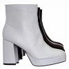 Bamboo Underlined01 Platform Block Heel Bootie - Women Croc & Suede Ankle Pump Boot New