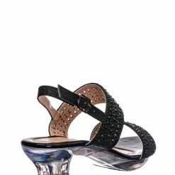Fabulous New Nora1 Girls Rhinestone Crystal Sandal - Childrens Open Toe Glass Heel Dress Shoe