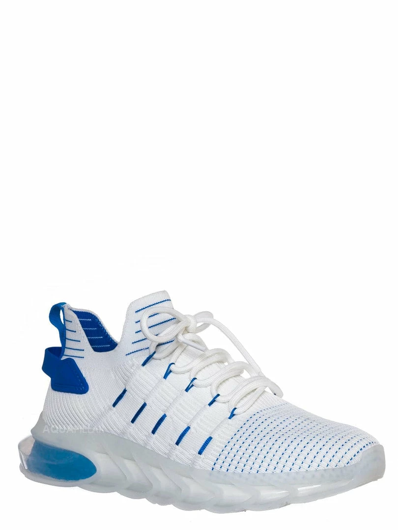 La Shailah Format11 Elastic Knitt Mesh Rubber Sneaker, Athleisure Tennis Trainer Shoes