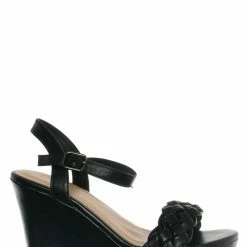 Forever Link Happy12 Braided Platform Wedge Sandal - Women Dress Shoes