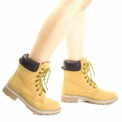 Forever Link New Broadway3 Military Fashion Combat Boots - Lace Up Threaded Lug Sole Ankle Bootie