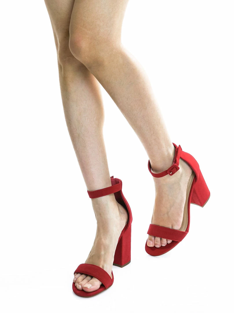 Delicious Iris Open Toe Chunky Heel Sandals - Women's 2 Piece Ankle Strap Dress Shoes