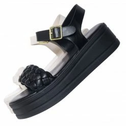 Soda New Rowdy Braided Flatform Sandal, Womens Quarter Strap Flat Platform