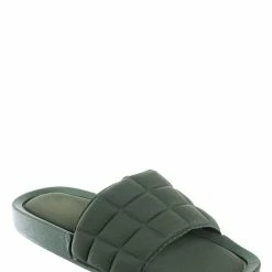 Forever Link New Comex16 Boho Quilted Padded Sandal - Women Slide Molded Footbed Slipper Sandal
