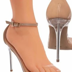 Anne Michelle Feisty01 Women's Clear High Heel Stiletto Sandal New