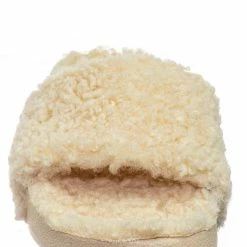 Bamboo Victory01 Faux Fur Molded Footbed Slipper - Shearling Shearling Slide Sandals New