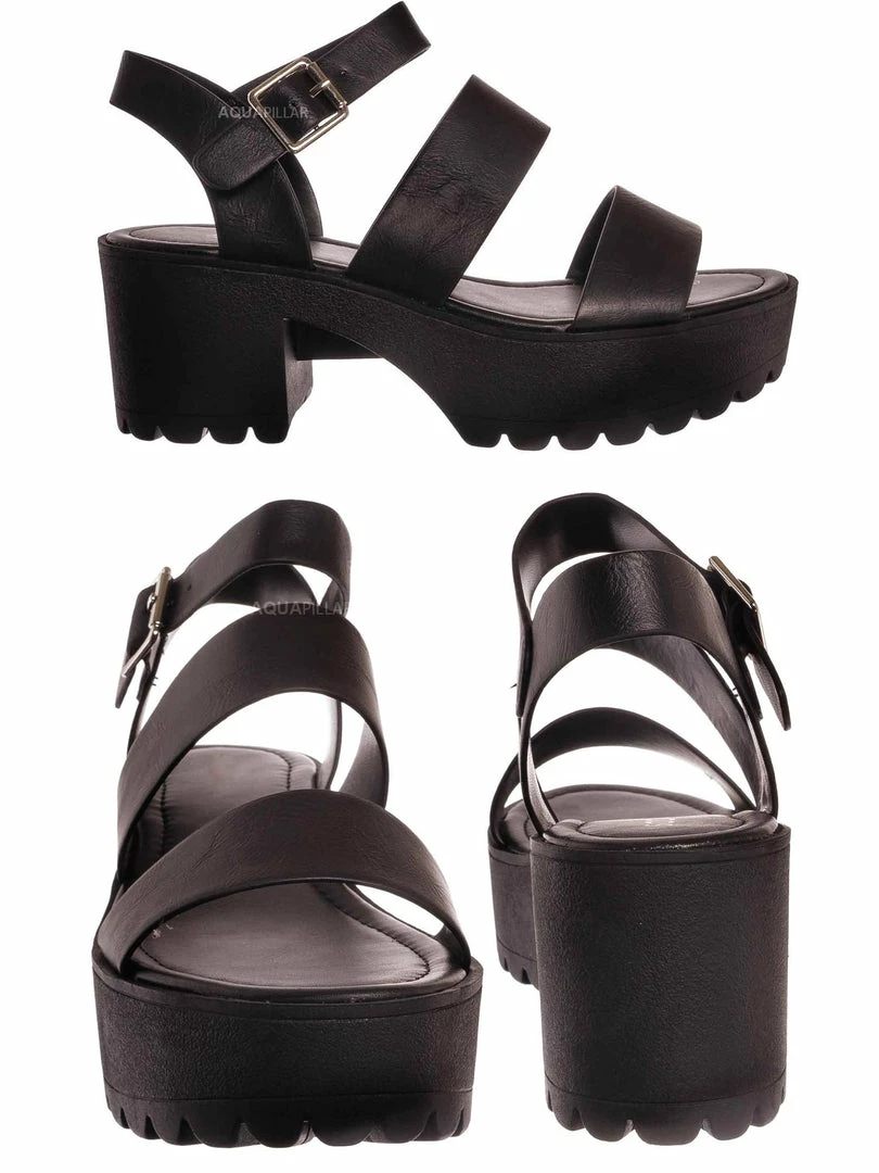 Soda Account Gladiator Lug Sole Clog Sandal, Women Open Toe Shoe New