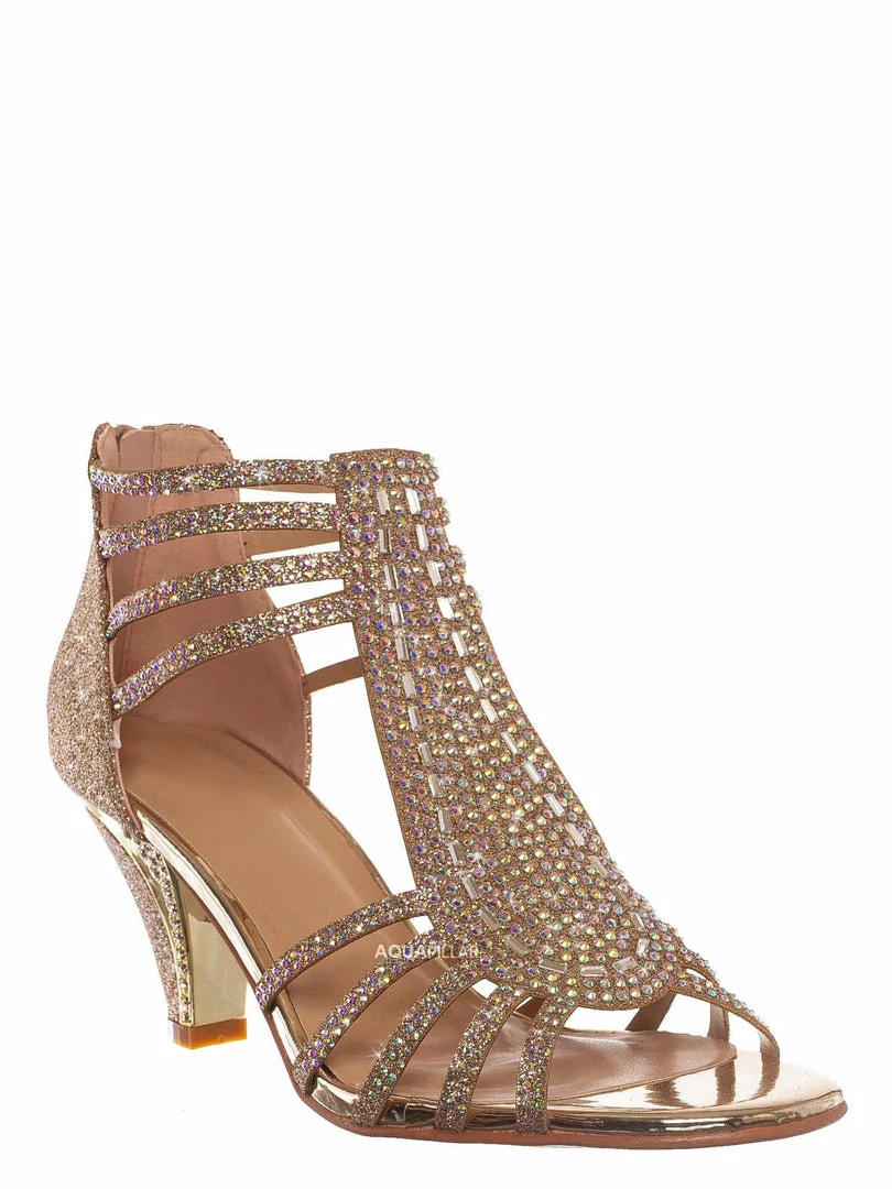 Forever Link Perform60 Rhinestone Crystal High Heel Sandal - Women Glitter Dress Shoes