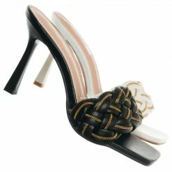 Delicacy Square21 High Heel Braided Mule - Women Slide In Sandal
