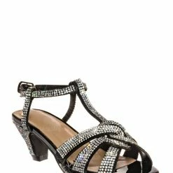 Fabulous New Scoble89K Kids Rhinestone High Heel Dress Sandal - Children Crystal Party Shoes