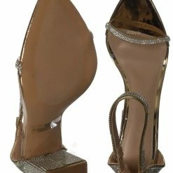 Liliana Casatti3 Rhinestone Block Heel Sandal - Women Open Pointed Toes New