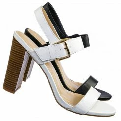 Wild Diva Morris318 Double Strap Chunky Block Heel Sandal - Womens Open Toe Buckled Shoe New