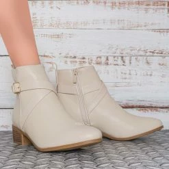 Top Moda Plano29 Belted Strap Ankle Bootie - Womens Western Boots