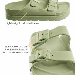 Bamboo Glee01 Lightweight Two Strap Molded Footbed -Flexible EVA Jelly Slide In Sandal