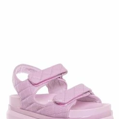 Bamboo Reiki03 Quilted Footbed Flatform Sandal - Women's Comfy Molded Shoe