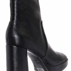 Bamboo Underlined01 Platform Block Heel Bootie - Women Croc & Suede Ankle Pump Boot New