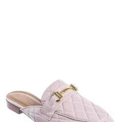 CityClassified New Terrace Puffy Quilted Flat Loafer Mule - Women Slipper W Horse Bit Detail