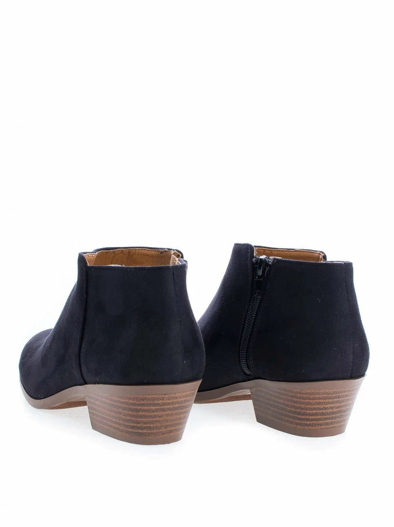 Aquapillar New Mug Western Low Chunky Block Heel Bootie - Women Ankle Boots W Stack Heel