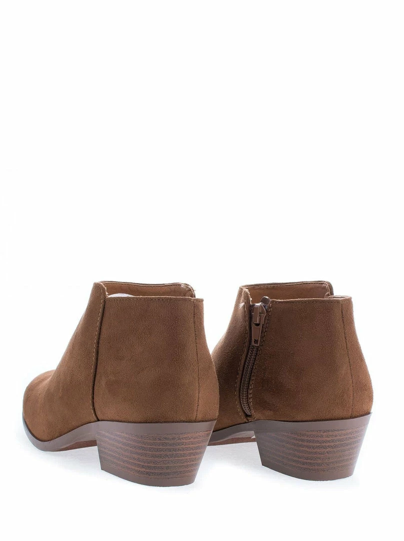 Aquapillar New Mug Western Low Chunky Block Heel Bootie - Women Ankle Boots W Stack Heel