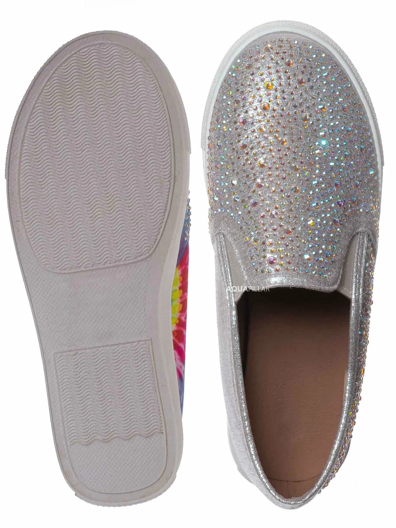 Forever Link Design08K Children Rhinestone Crystal Slip On Sneaker - Kids Girl Sporty Loafer New