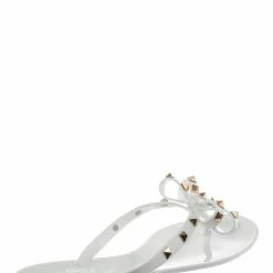 Bamboo New Studs01 Stud Jelly Slip On Slides - Beach Slipper W Metal Pyramid Stud